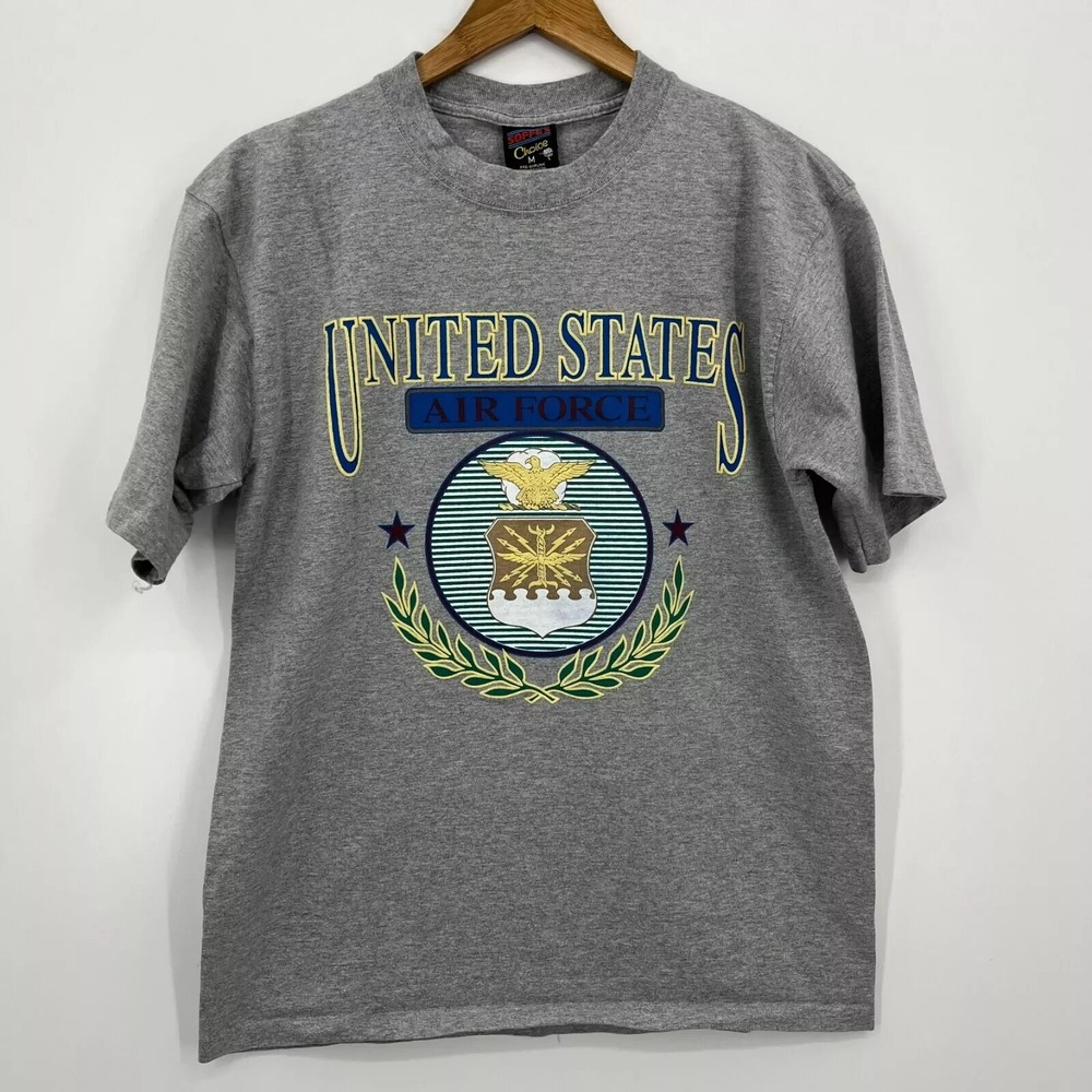 Vintage Soffe Choice US Air Force Graphic T-Shirt Gray Mens Medium USAF Tee